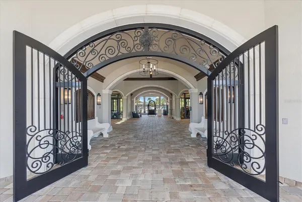 a view of entrance gate of a house