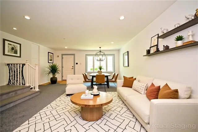 a living room with furniture