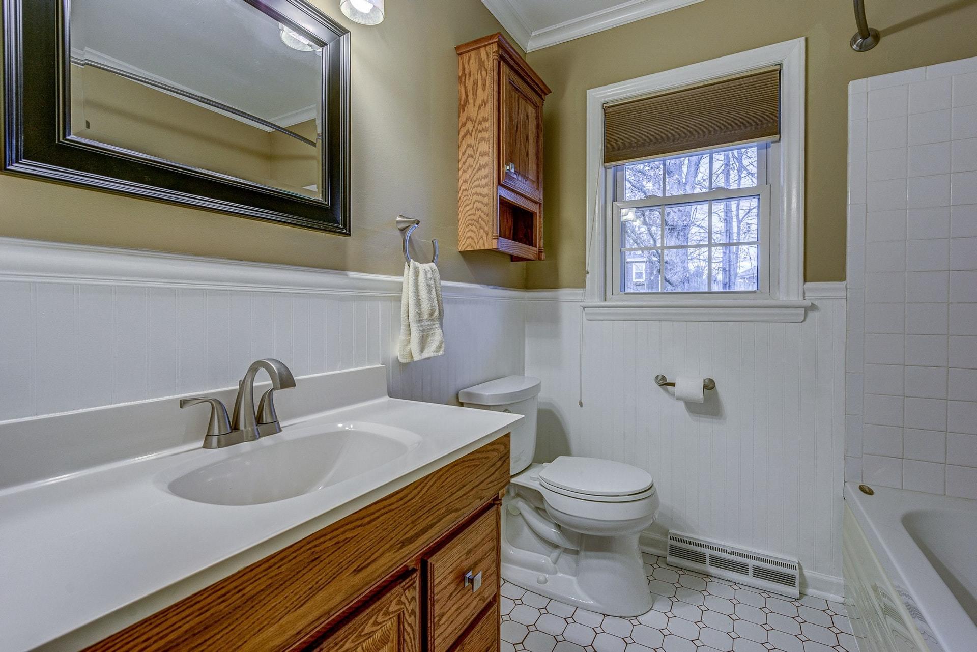 3586 Forester Road Southwest Roanoke, VA 24018 - Photo 25 of 51 a bathroom with a sink a toilet and a mirror