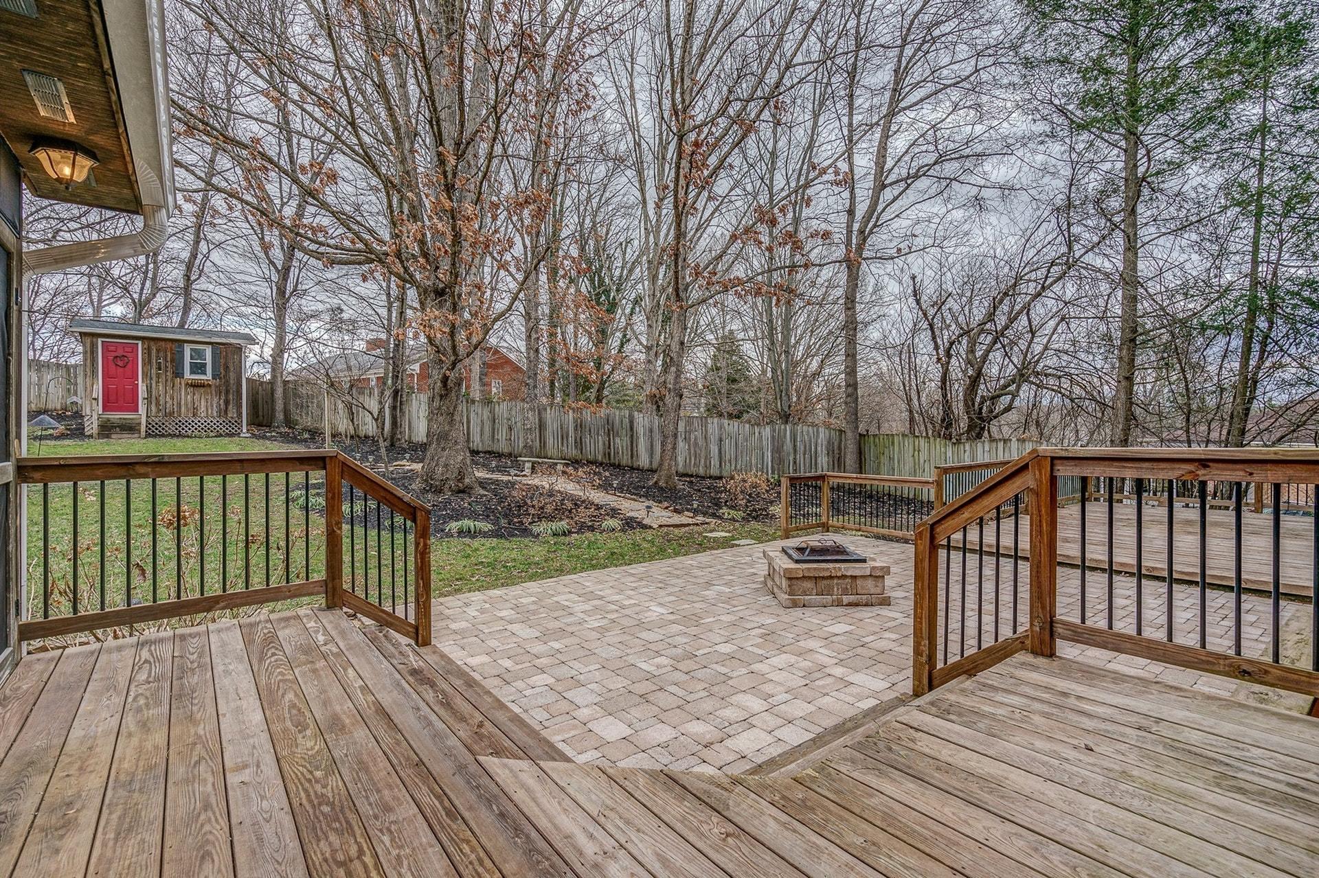 3586 Forester Road Southwest Roanoke, VA 24018 - Photo 42 of 51 a view of backyard with deck and wooden floor
