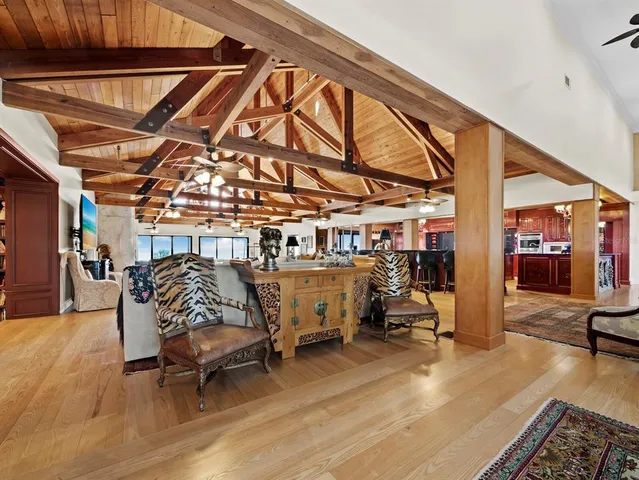 a living room with furniture