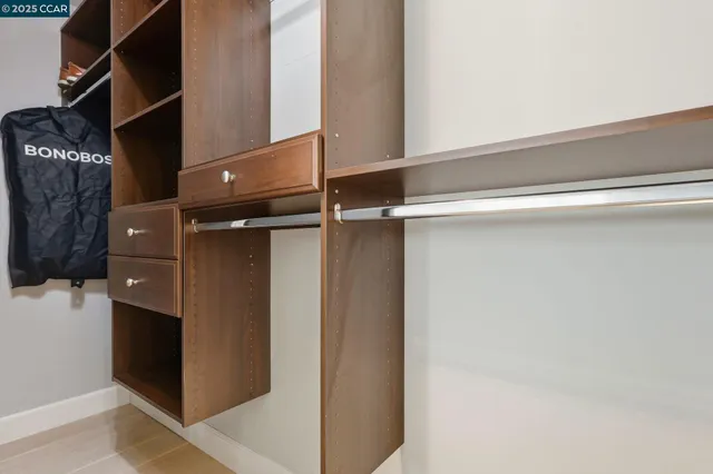 a close view of closet