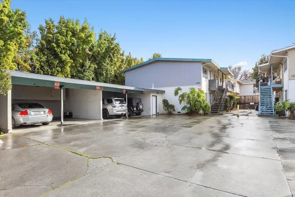 a view of a house with a patio