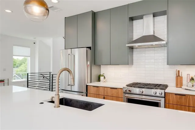 a living room with furniture