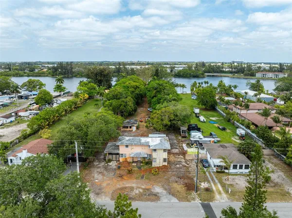 an aerial view of multiple house