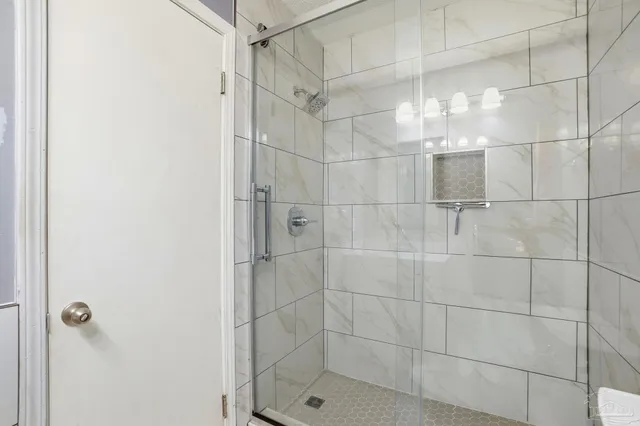 a bathroom with a shower