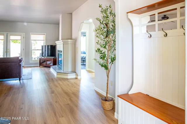 a view of livingroom with furniture and wooden floor