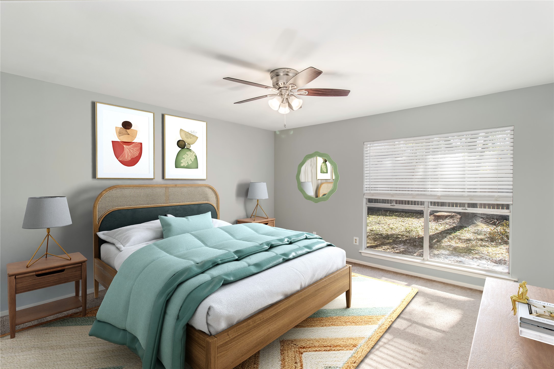 6 Red Deer Lane Spring, TX 77380 - Photo 20 of 24 a bedroom with a bed and a large window with the outer view