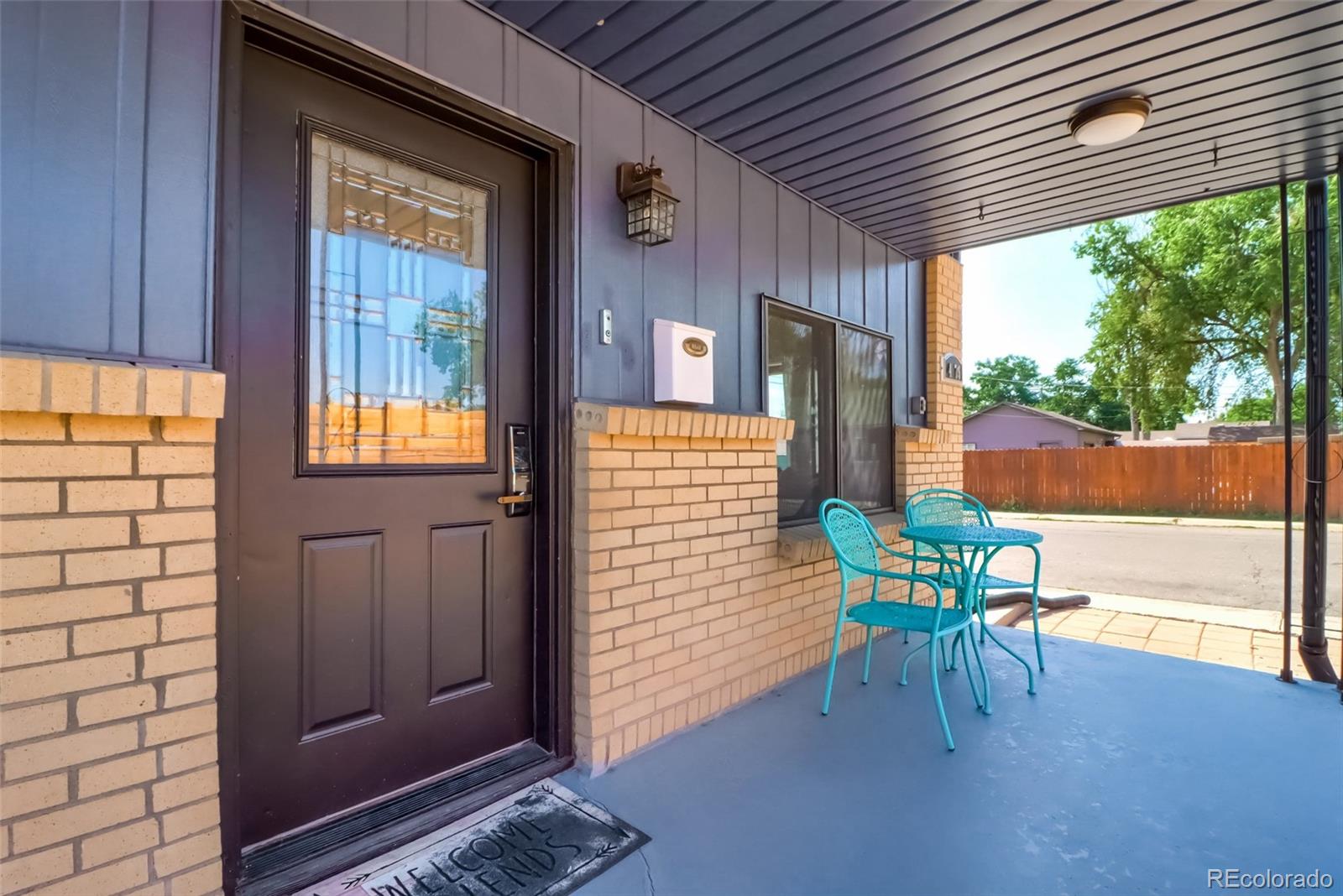 a outdoor view with a sitting space