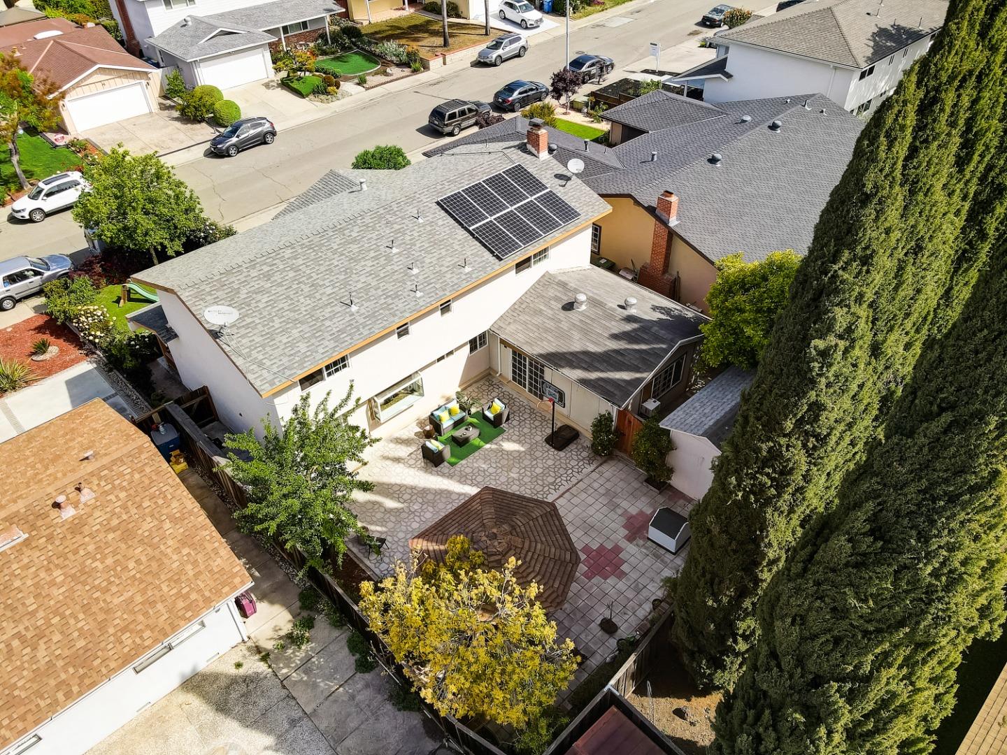 1224 Glacier Drive Milpitas, CA 95035 - Photo 38 of 45 an aerial view of a house with a yard and garden