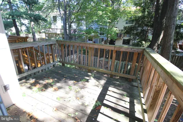 a view of a wooden deck