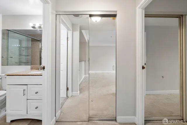 a bathroom with a shower