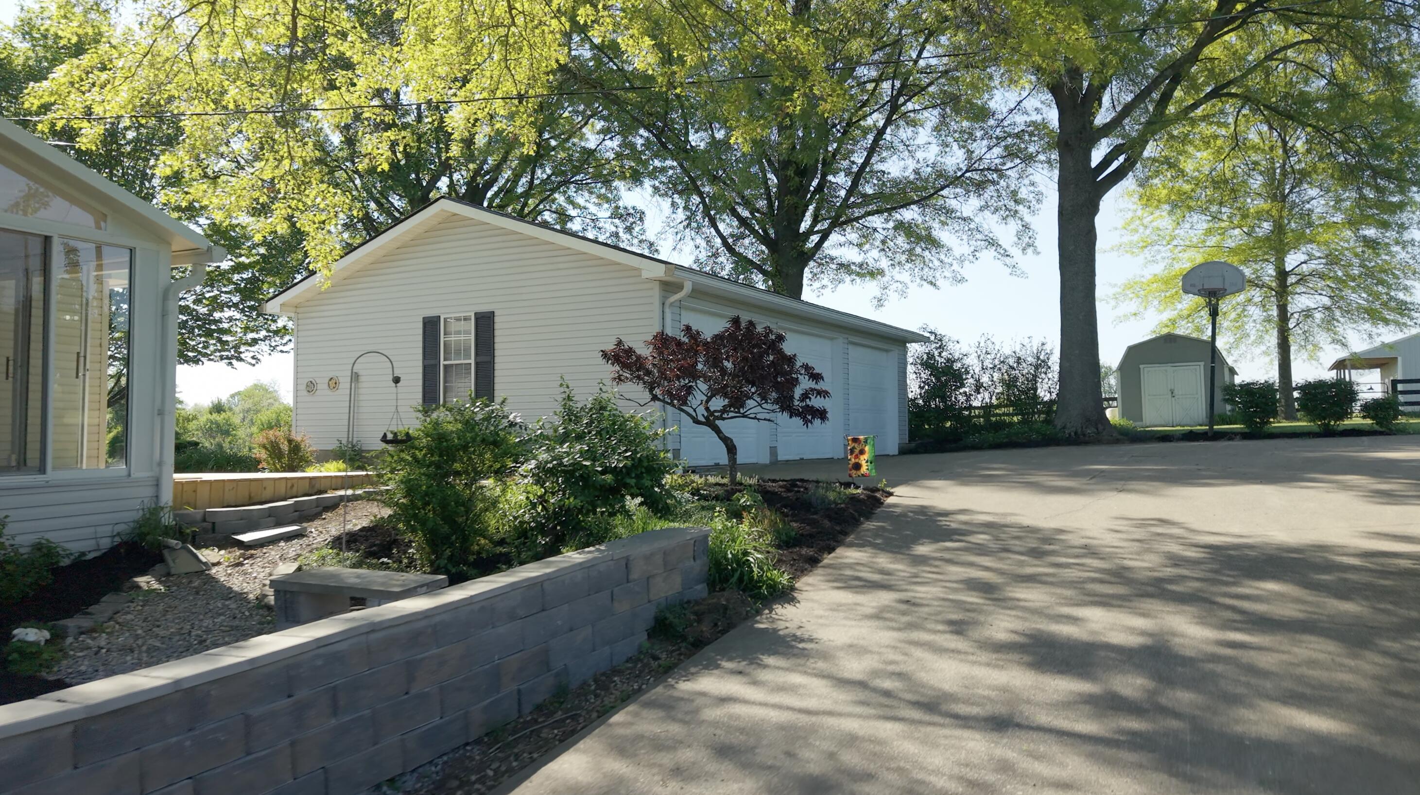Plenty of parking space with the three car garage.