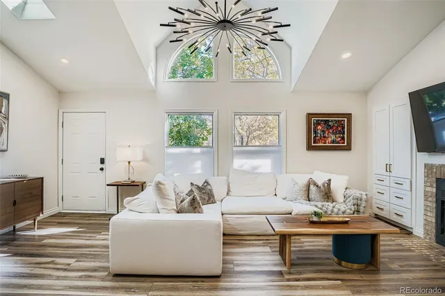 a living room with furniture