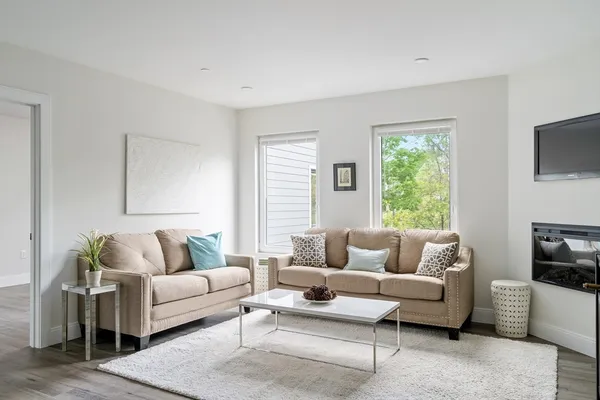 a living room with furniture and a couch