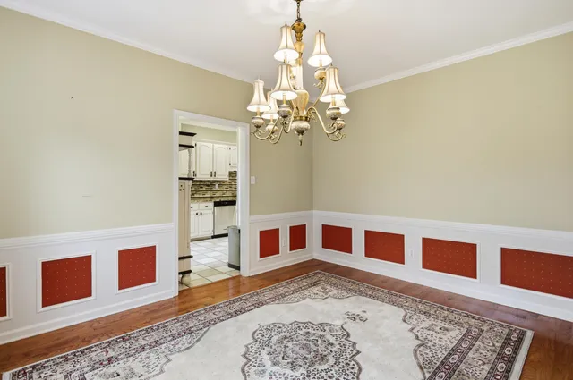 a hallway with a large window