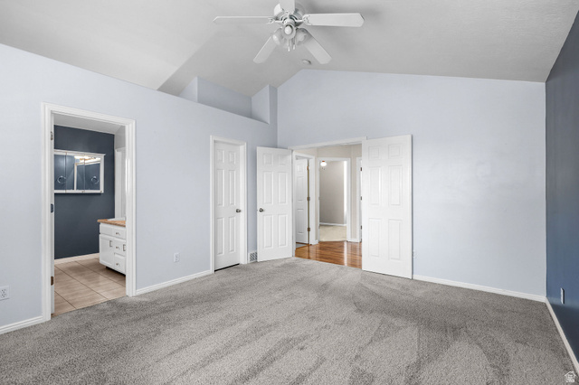 142 East 2675th Street South Clearfield, UT 84015 - Photo 20 of 49 Spacious room with vaulted ceilings and a ceiling fan