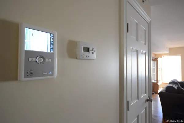 a view of a hallway with elevator