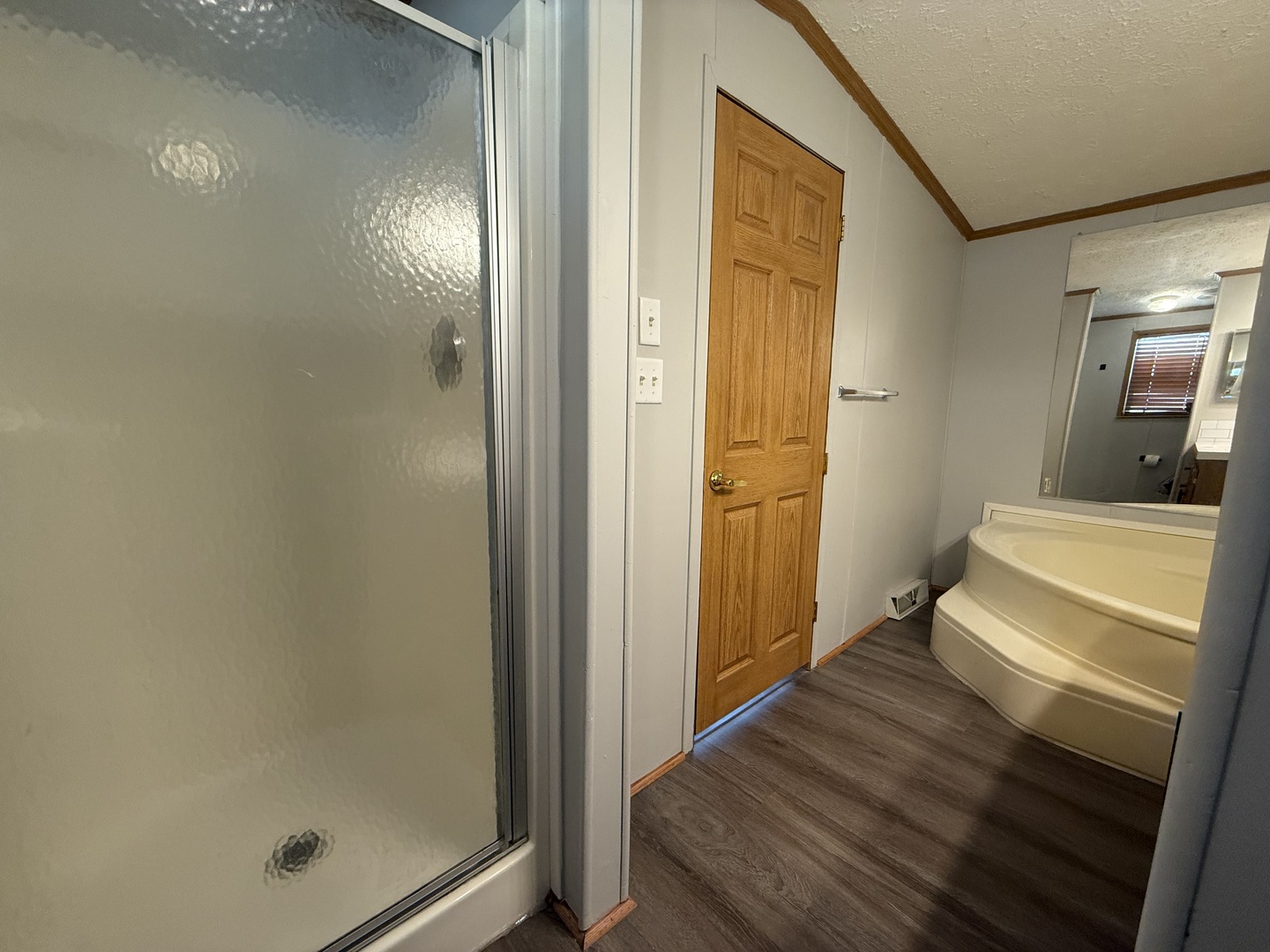 317 Pleasant Terrace Matteson, IL 60443 - Photo 15 of 23 a bathroom with a glass door shower and a mirror