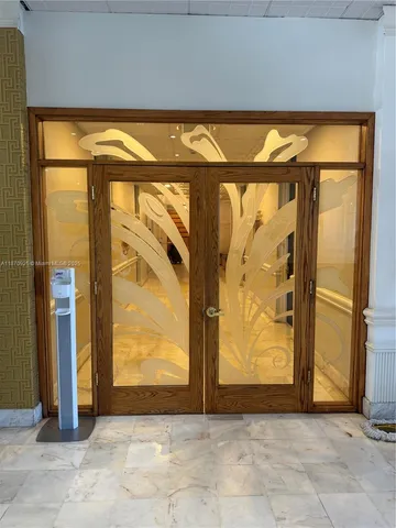 a view of an entrance door