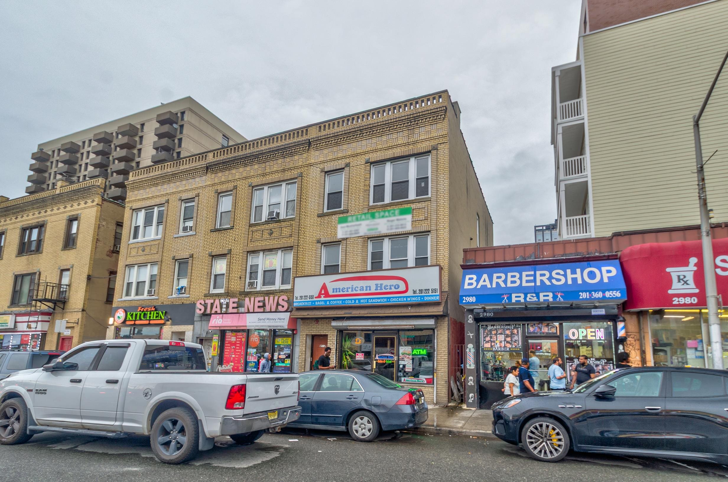 a car parked in front of a building