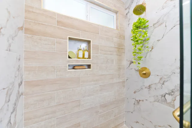 a bathroom with a shower