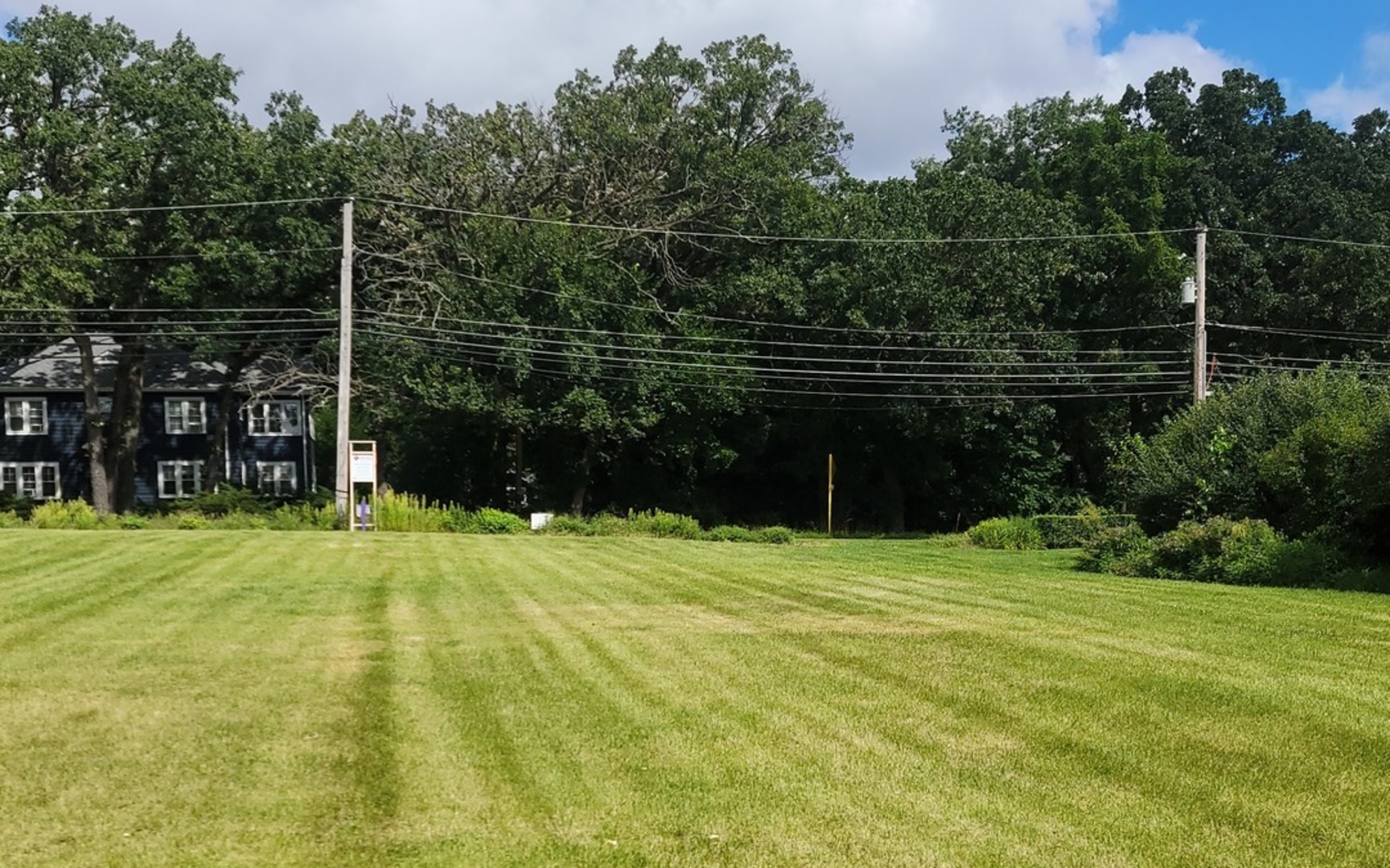 a backyard of a house with lots of green space