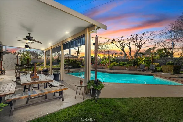 a view of a lake with a yard