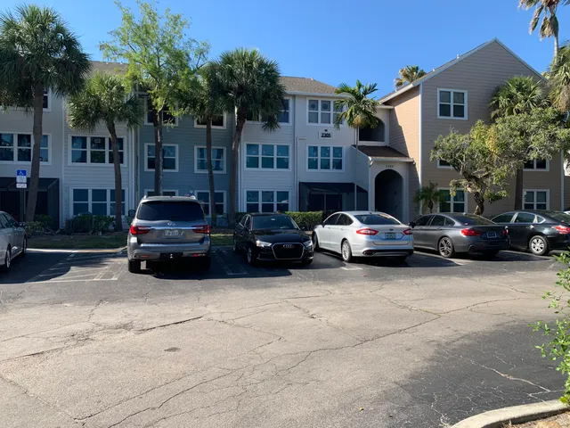 a car parked in front of a building