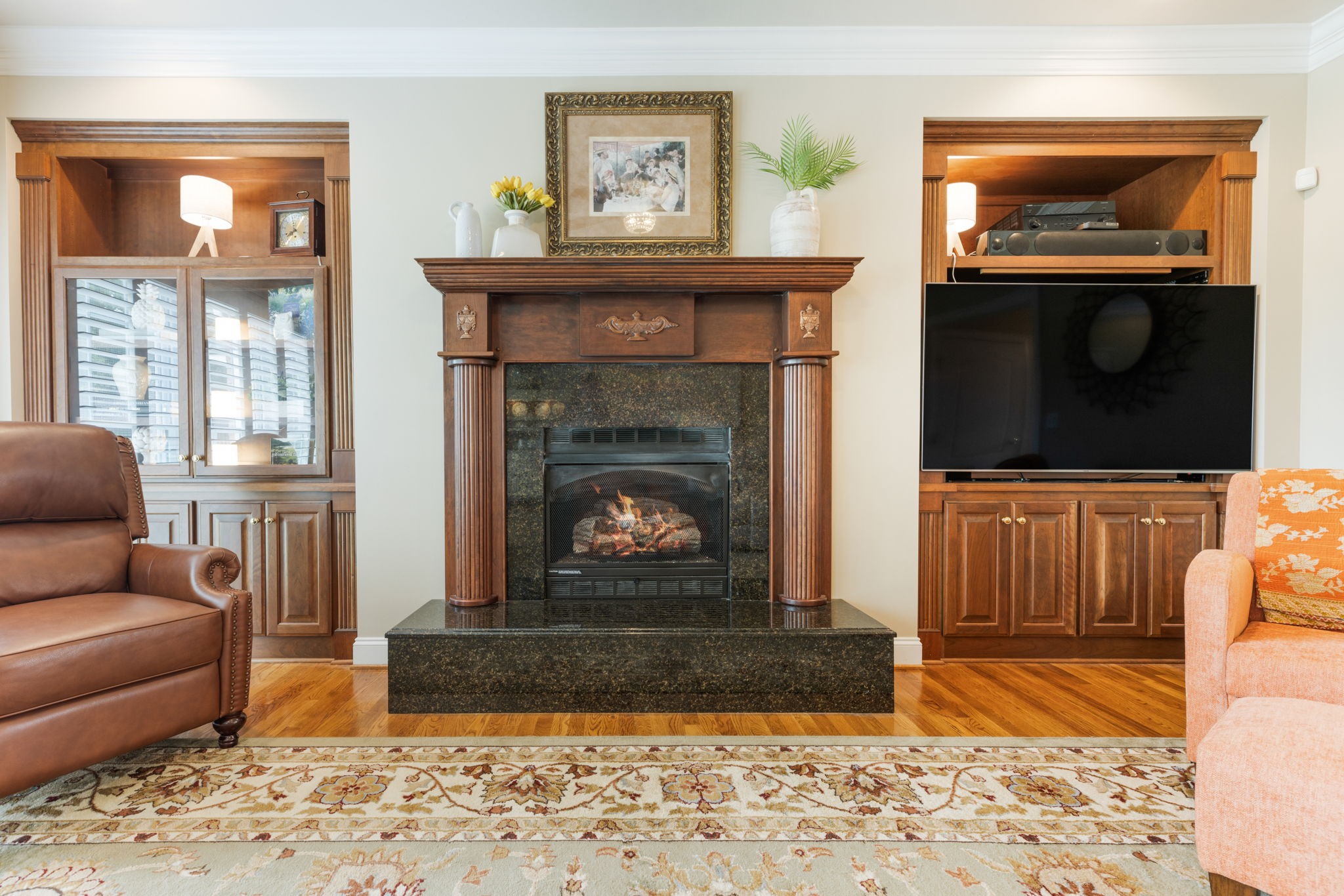 116 Courtside Lane Tullahoma, TN 37388 - Photo 34 of 90 a living room with furniture a flat screen tv and a fireplace