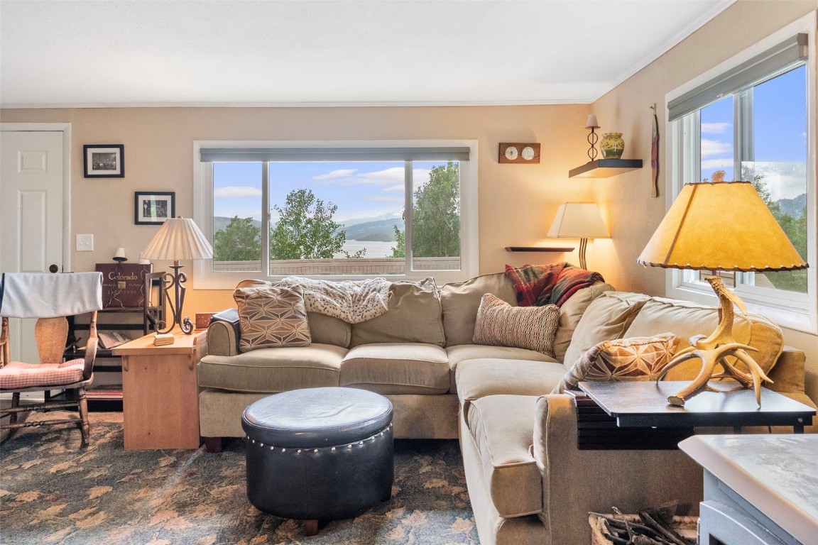473 J Road Silverthorne, CO 80498 - Photo 5 of 38 a living room with furniture and a lamp