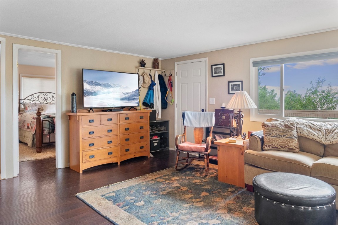 473 J Road Silverthorne, CO 80498 - Photo 6 of 38 a living room with furniture and a flat screen tv