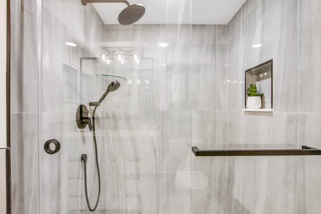 a bathroom with a shower