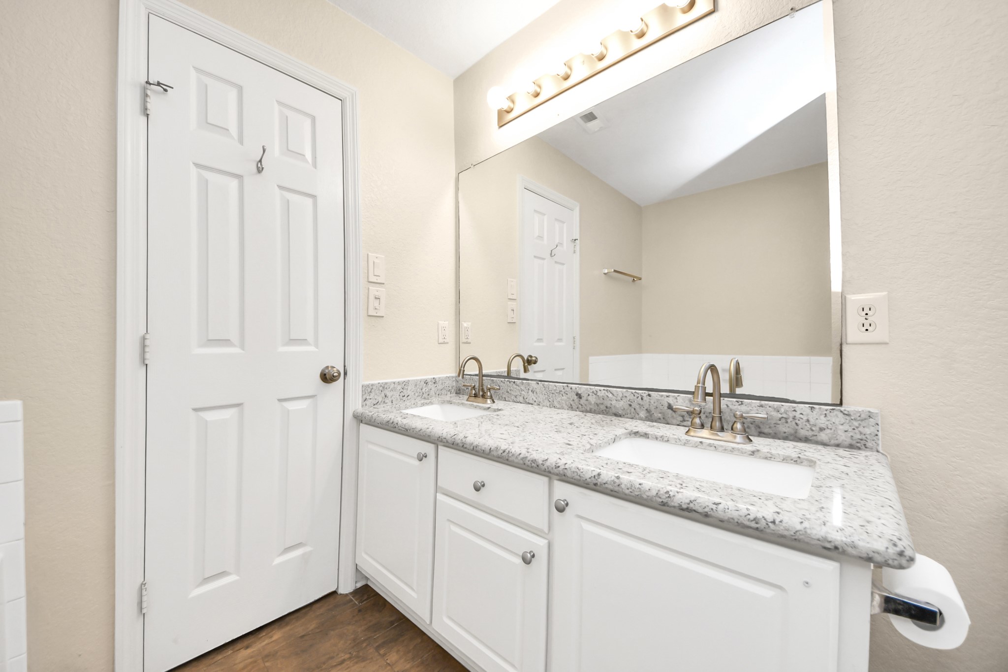 14610 Hazy Ridge Lane Cypress, TX 77429 - Photo 20 of 44 Well-appointed primary bath featuring dual vanities with granite countertops