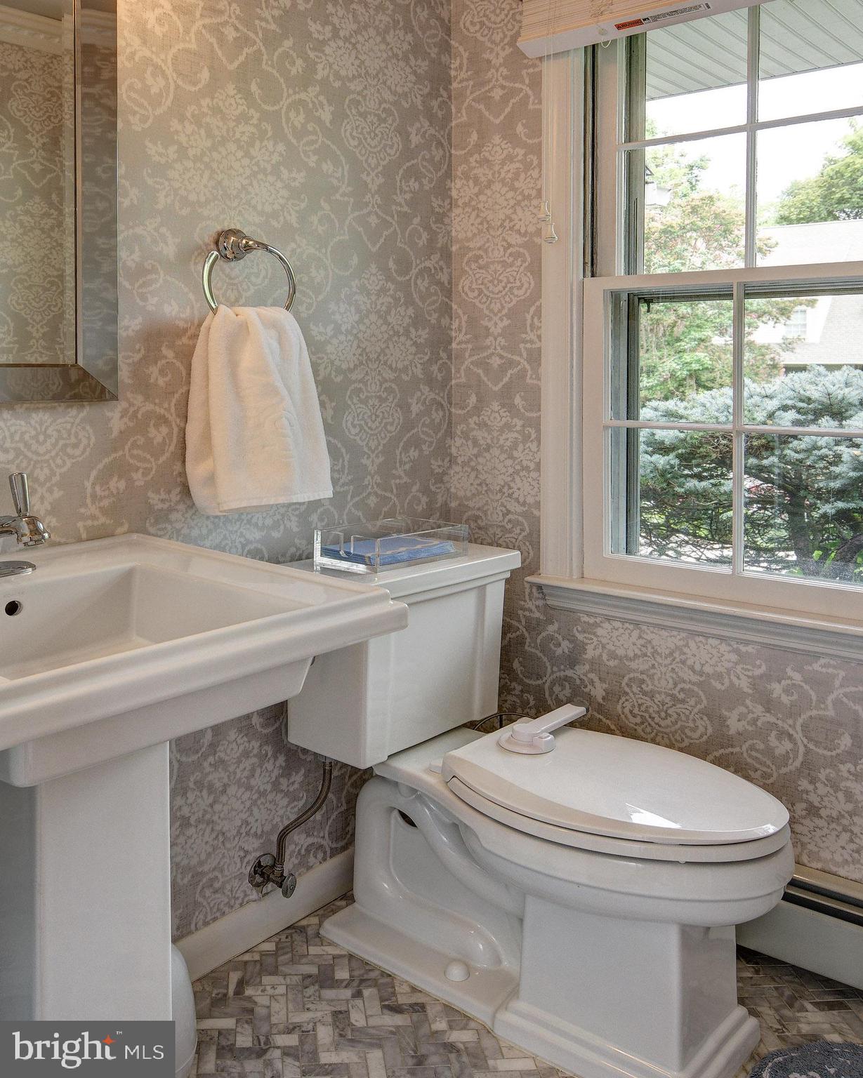 6 Heritage Road Haddonfield, NJ 08033 - Photo 47 of 61 a bathroom with a sink toilet and mirror