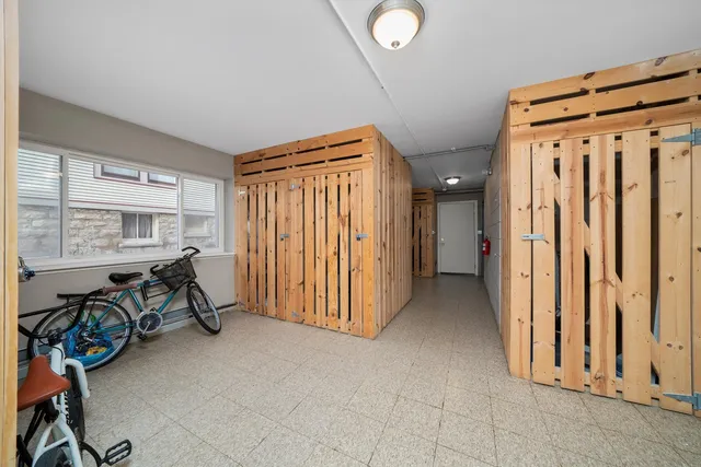 a view of a hallway with workspace