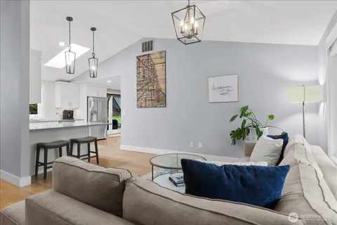 a living room with furniture