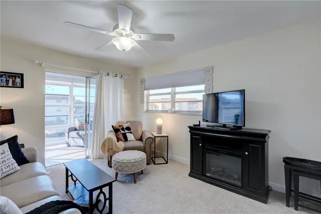 a view of a ocean with a building in the background