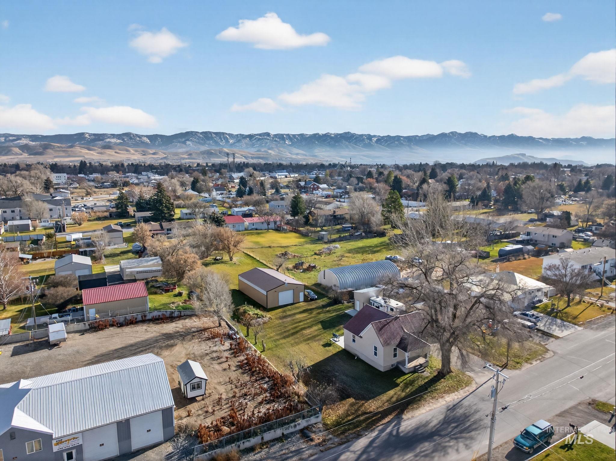 49 South 4th Street West Preston, ID 83263 - Photo 36 of 48 Aerial view of residential area featuring mountains