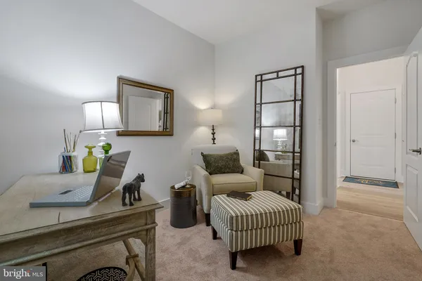a living room with furniture a rug and a fireplace