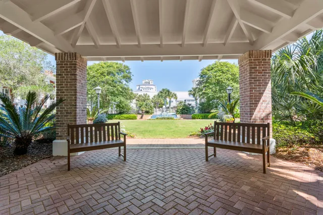 a front view of building with street