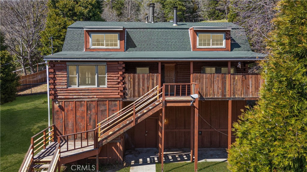 a front view of a house with balcony