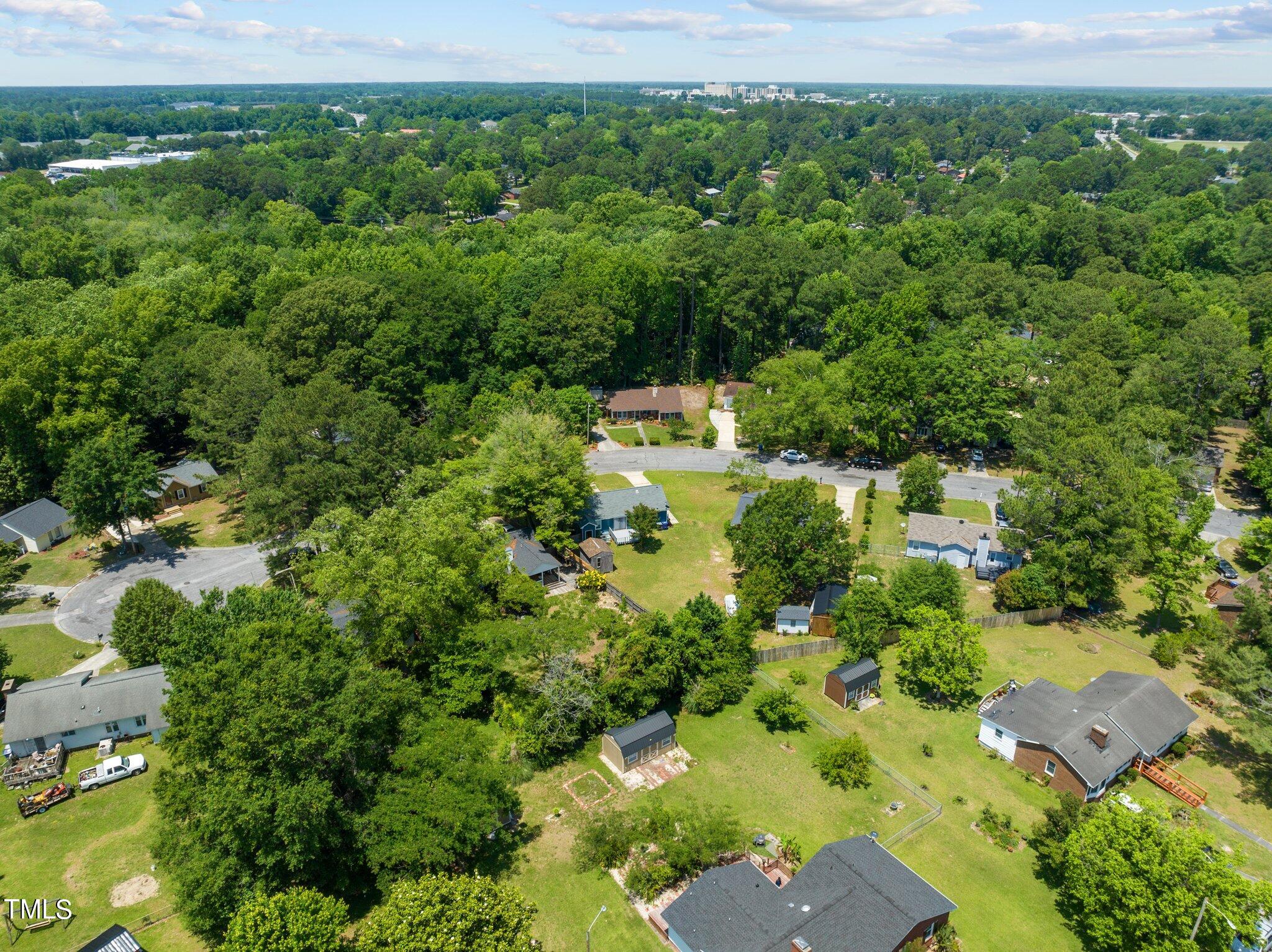 207 Freestone Road Greenville, NC 27834 - Photo 45 of 45 an aerial view of residential house with outdoor space and trees all around