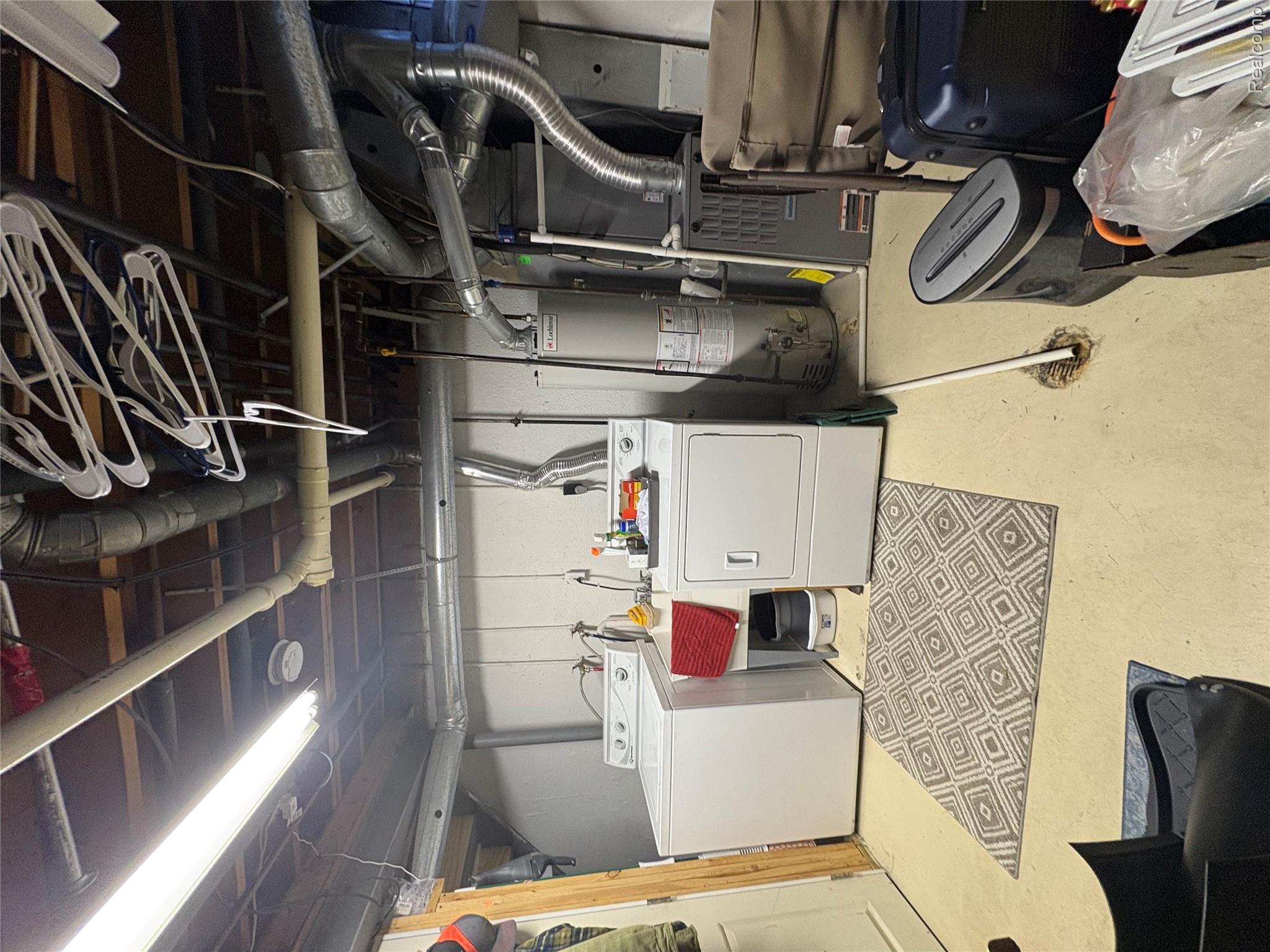 1030 Larson Court Rochester, MI 48307 - Photo 16 of 21 Unfinished basement featuring water heater and washing machine and clothes dryer