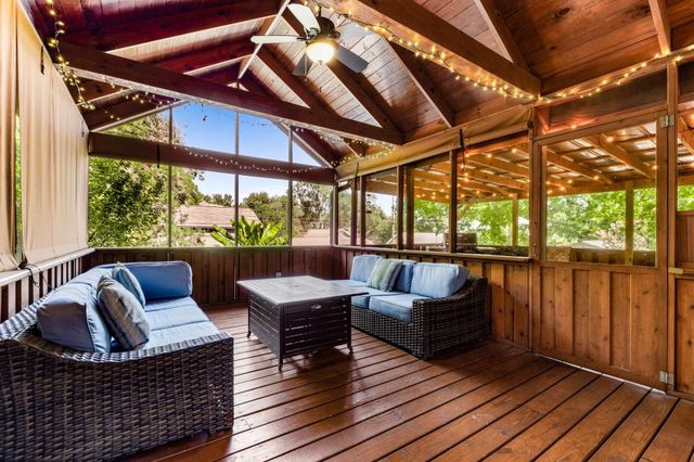 a outdoor living space with furniture