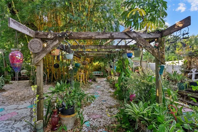 a backyard of a house with lots of green space