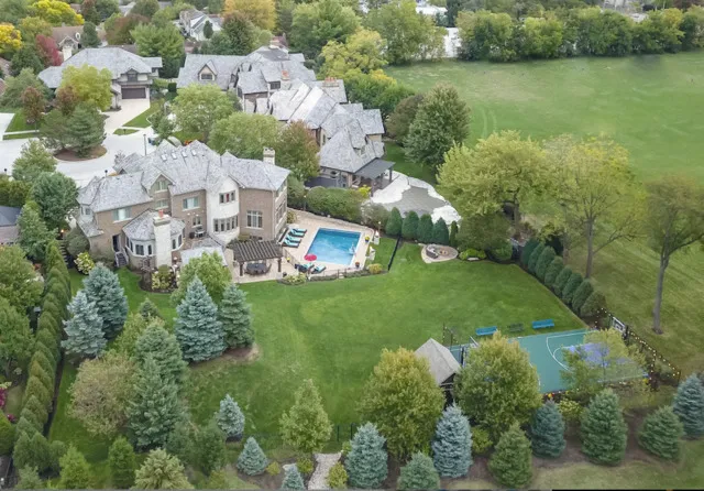 an aerial view of multiple house