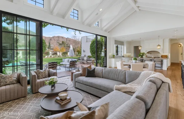 a living room with furniture