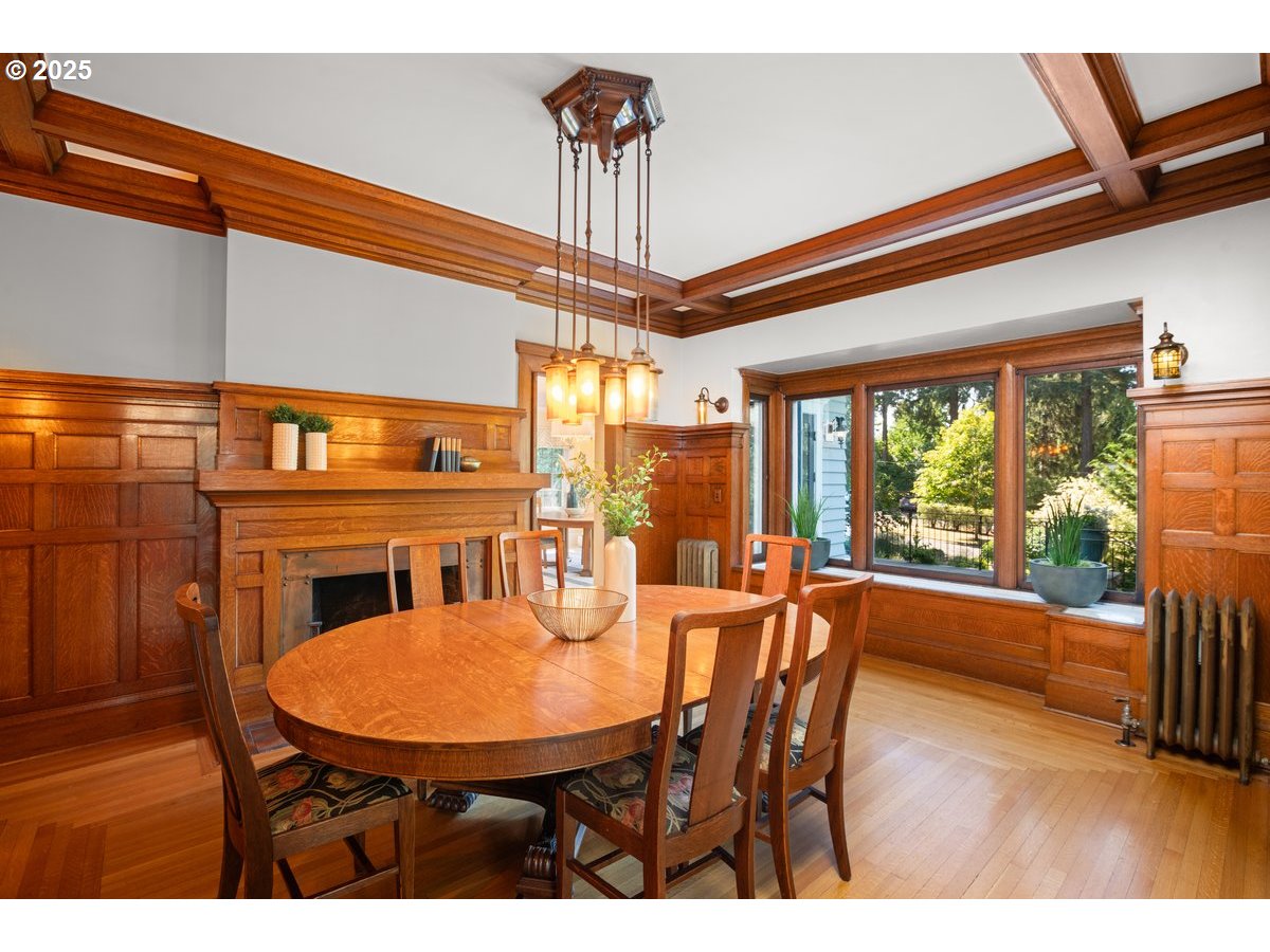 1314 Southeast 55th Avenue Portland, OR 97215 - Photo 17 of 47 a dining room with furniture a chandelier and wooden floor