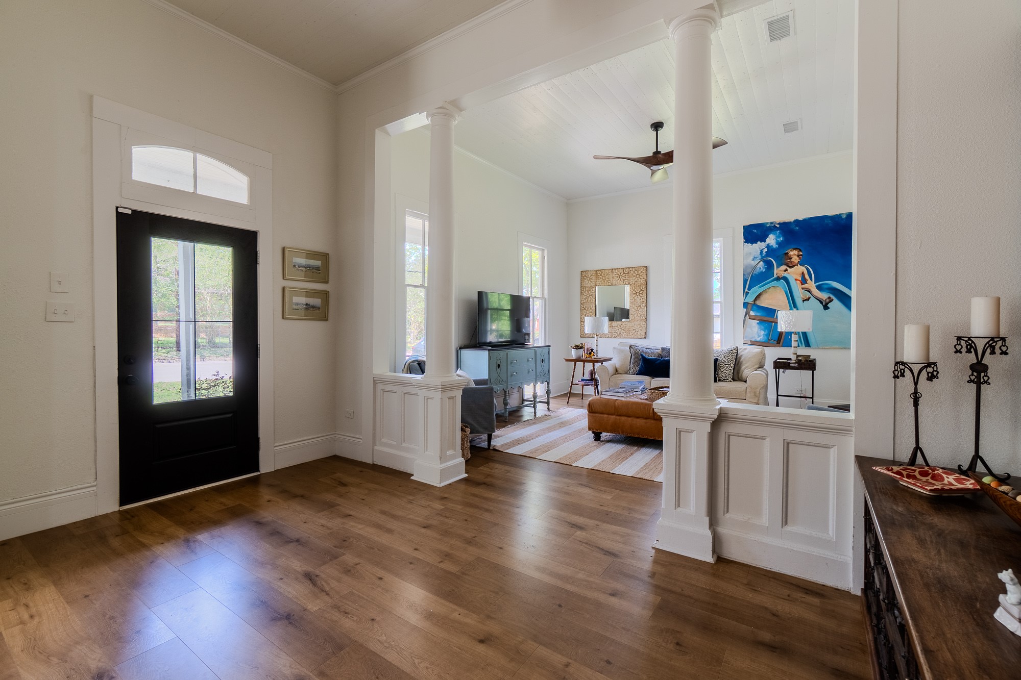 705 West 5th Street Brenham, TX 77833 - Photo 5 of 35 a view of living room with furniture and wooden floor